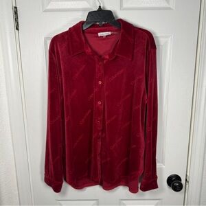 Calvin Klein Rich Red Velvet Shirt